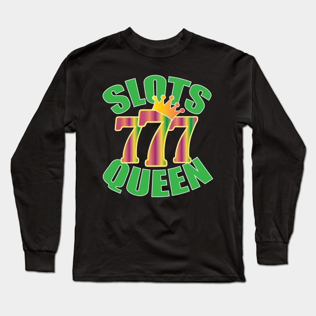 Slot Machine Design | Original Slots Queen Long Sleeve T-Shirt by TeesByJay